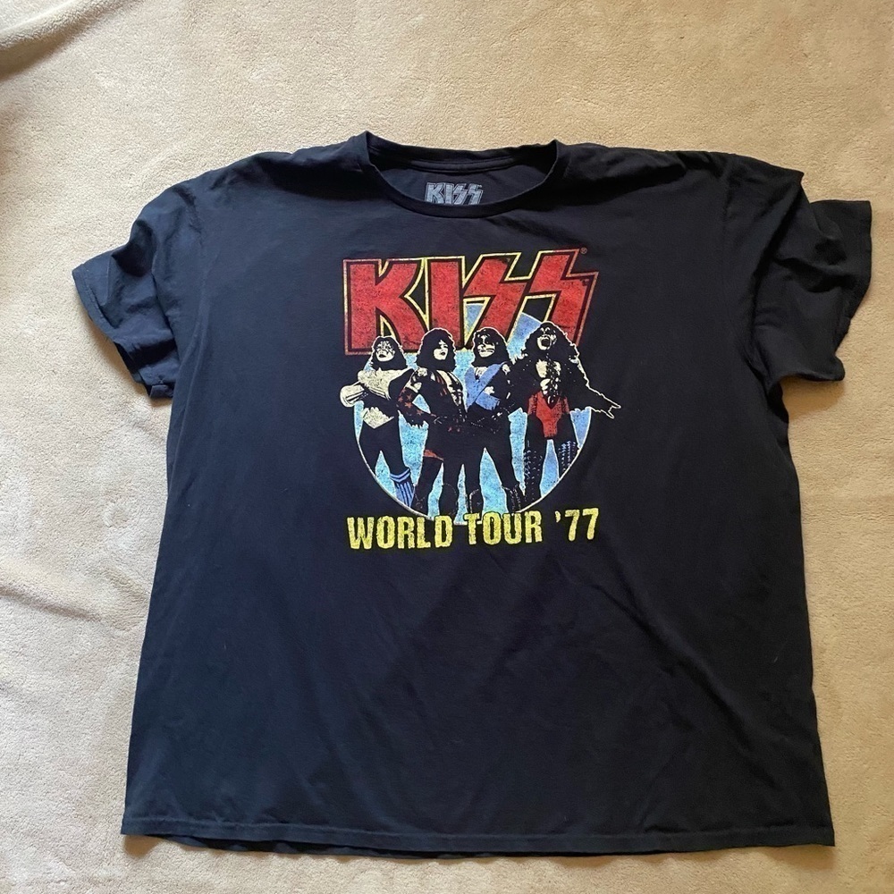 Kiss world tour 77 reproduction tee shirt 2xl